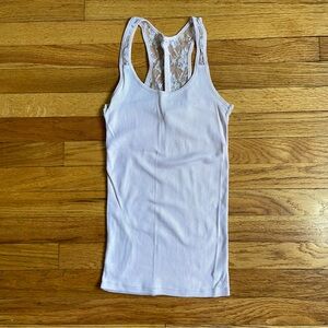 American Eagle Outfitters Light Pink Lace Tank Top